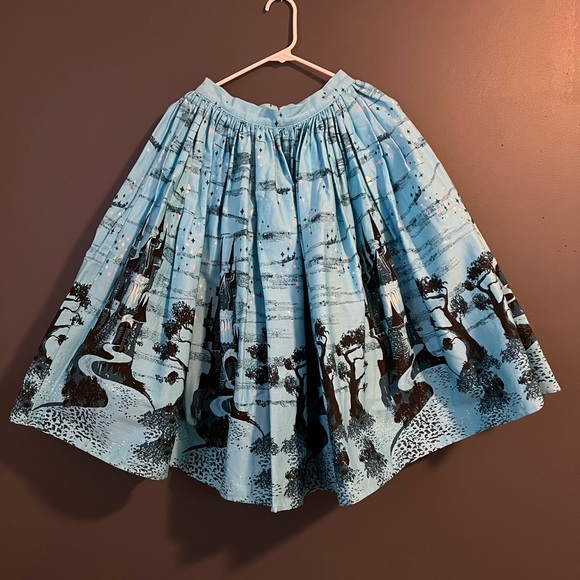 Pinup Couture, Pinup Girl Clothing Castles Blue Jenny Skirt - Picture 2 of 5